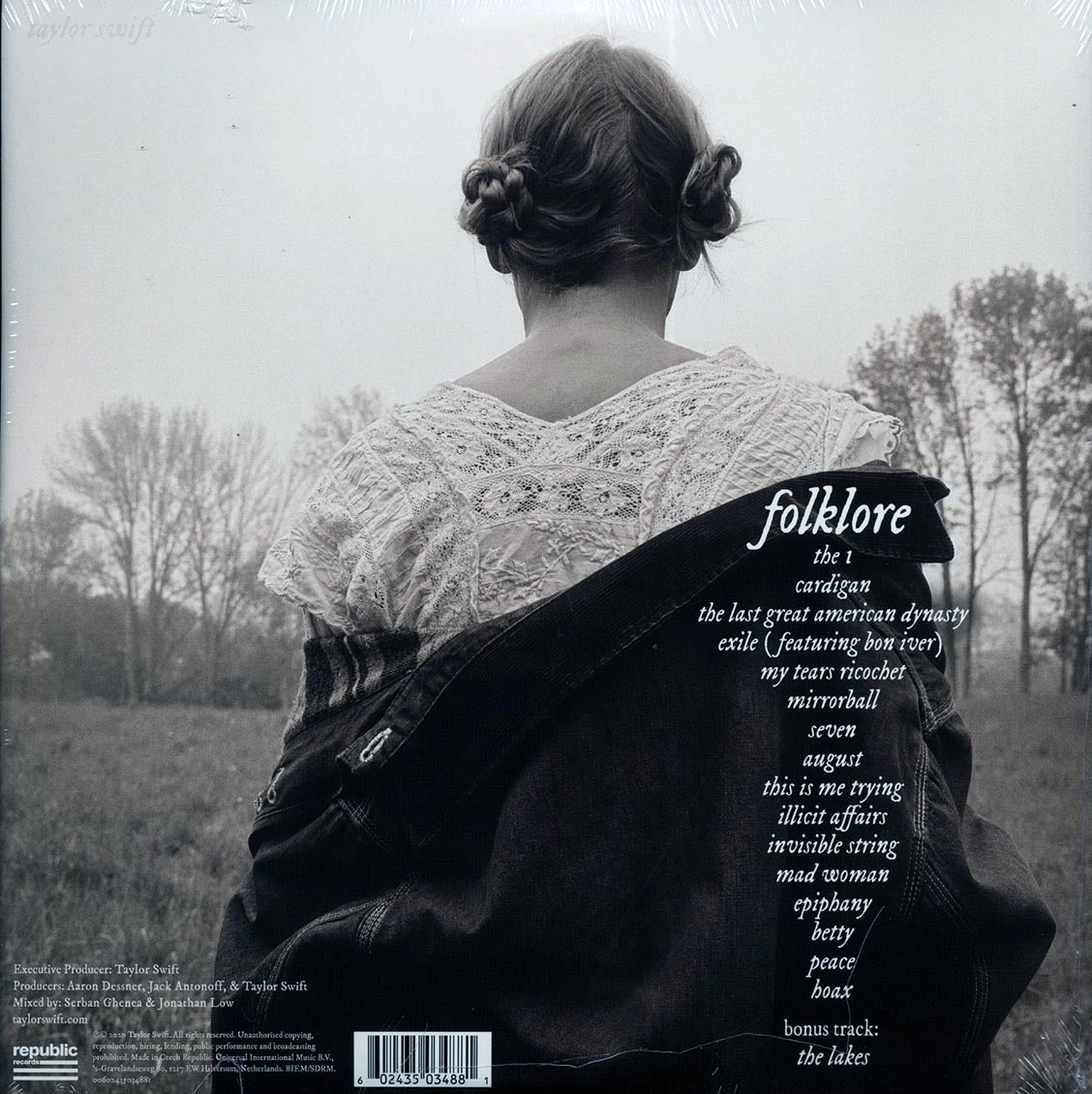 Taylor Swift – Folklore back cover