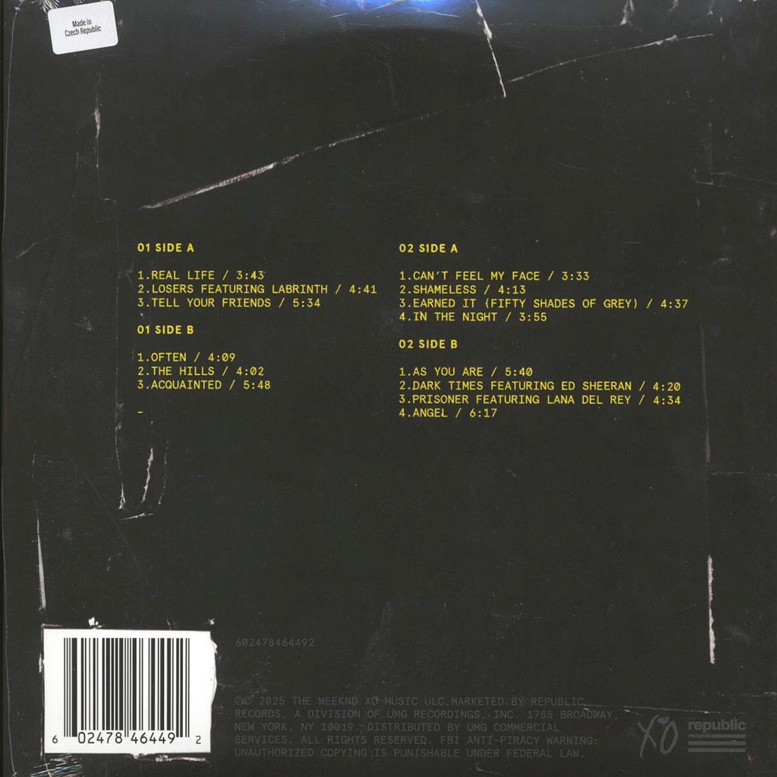 The Weeknd – Beauty Behind The Madness back cover