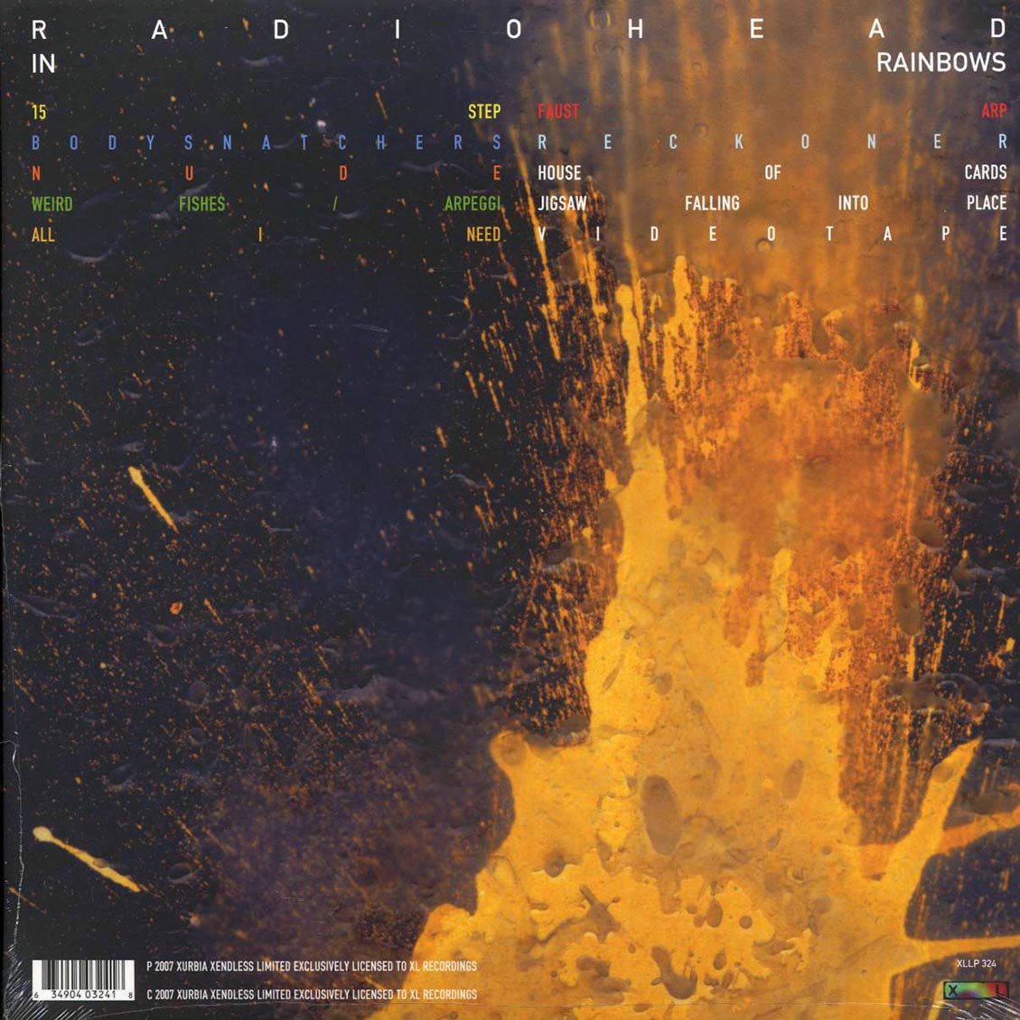 Radiohead – In Rainbows back cover