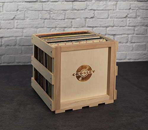 Crosley AC1004A-NA Record Storage Crate Holds up to 75 Albums, Natural - Awesomesince84