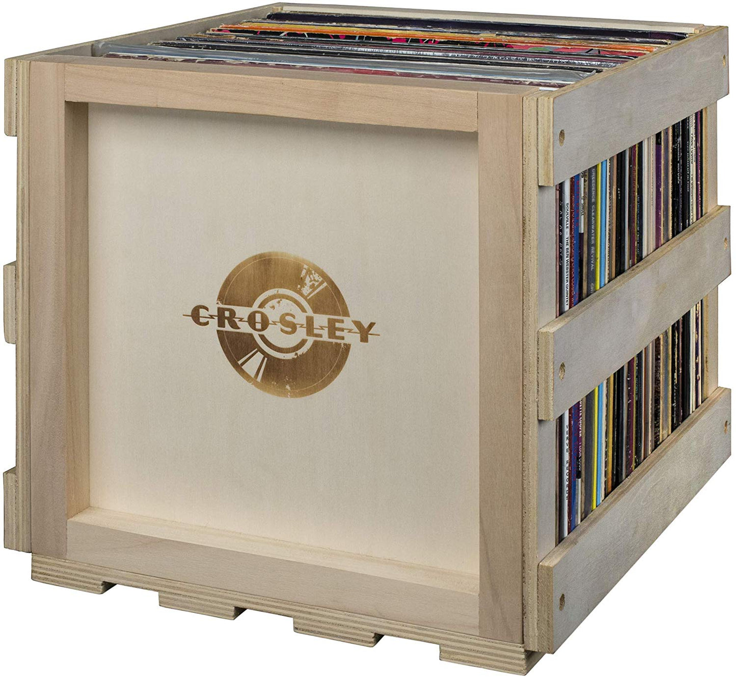 Crosley AC1004A-NA Record Storage Crate Holds up to 75 Albums, Natural - Awesomesince84