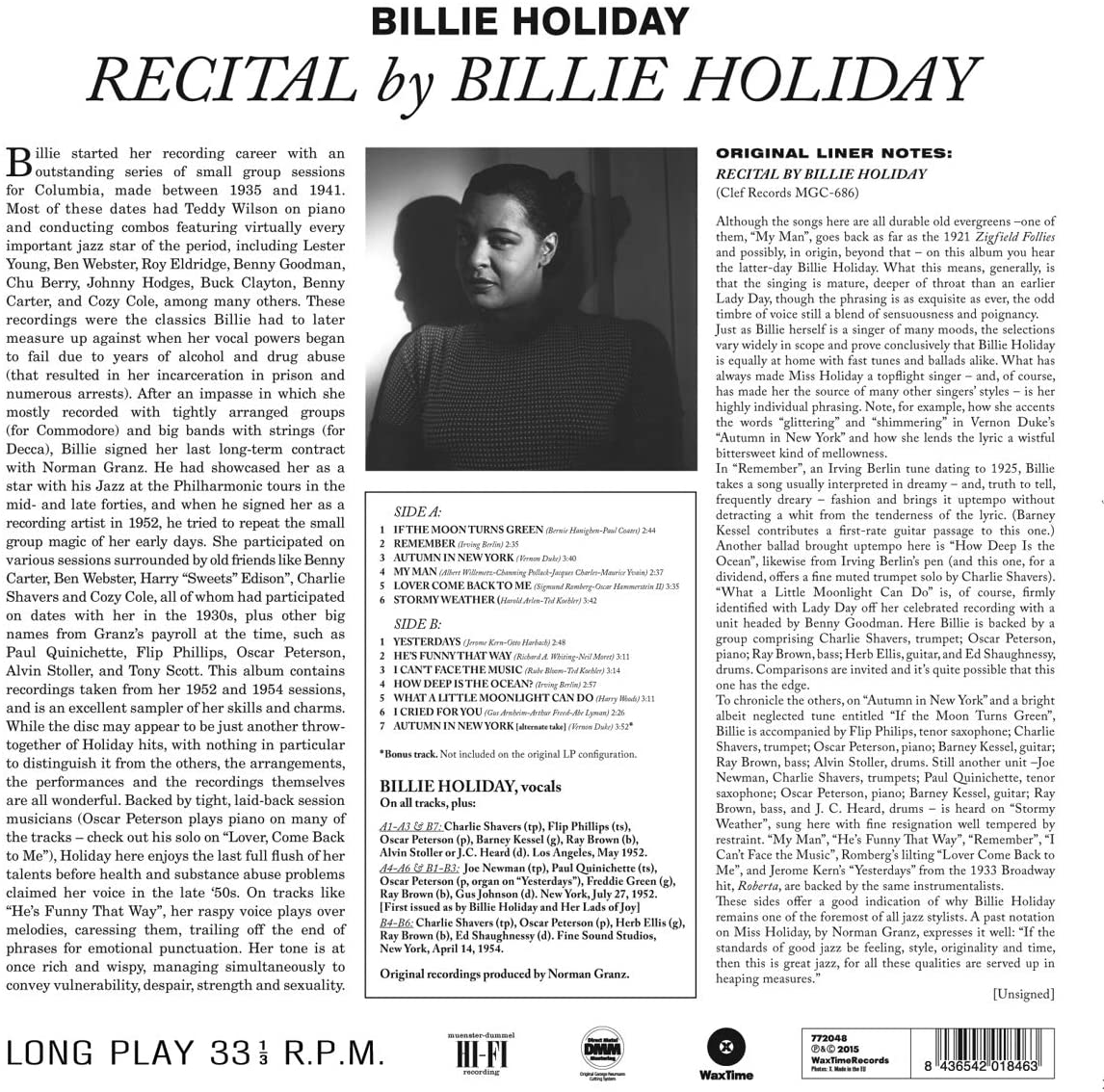 Billie Holiday – Recital By Billie Holiday