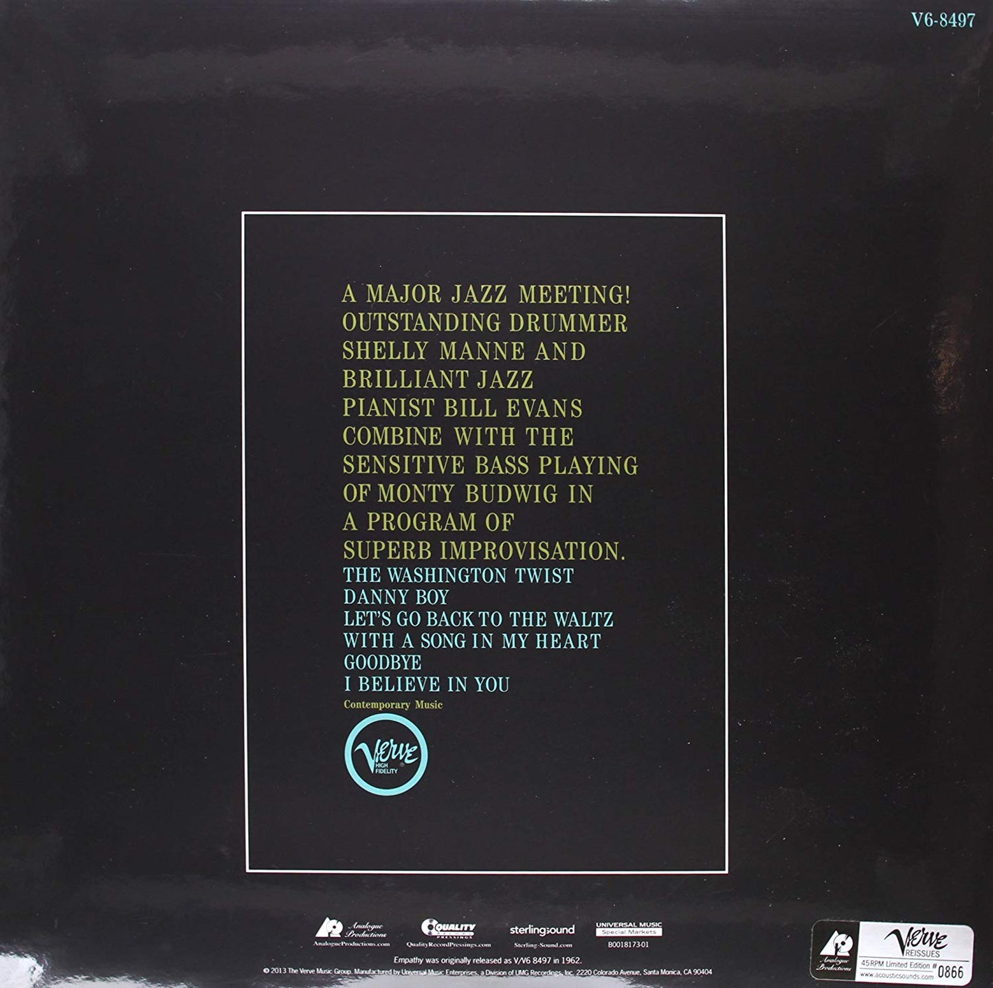 Shelly Manne / Bill Evans With Monty Budwig – Empathy