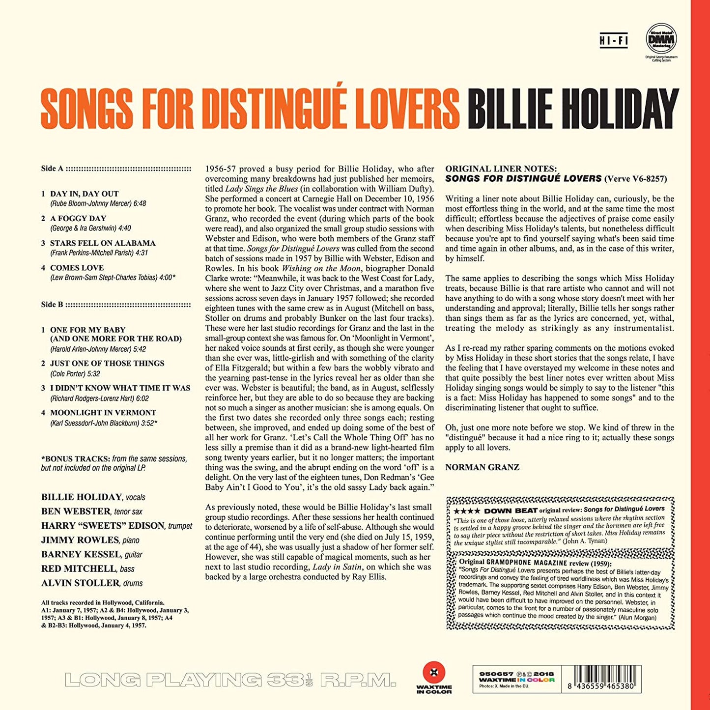 Billie Holiday – Songs For Distingué Lovers