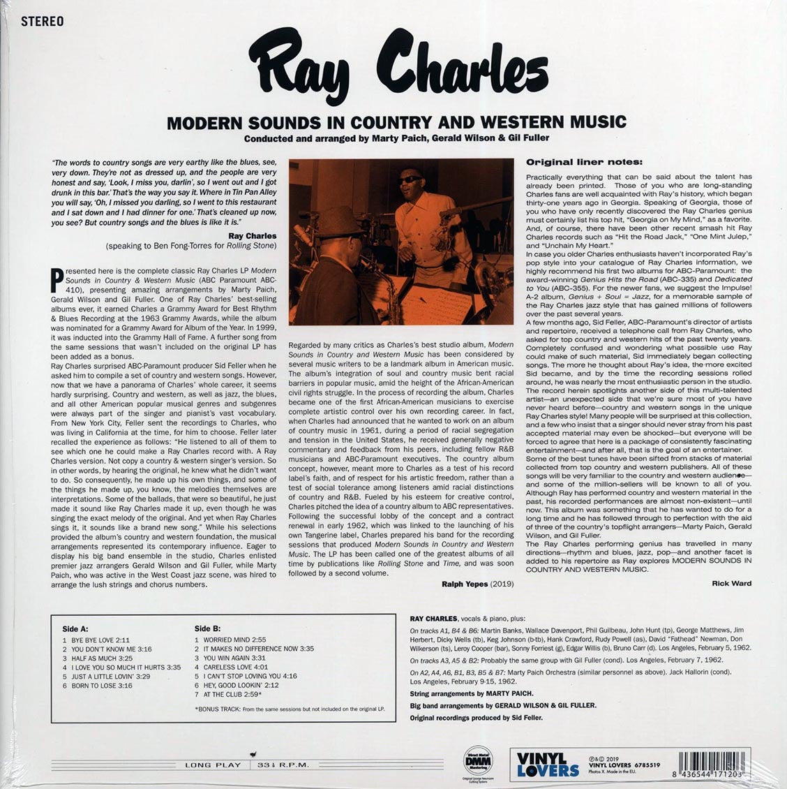 Ray Charles – Modern Sounds In Country And Western Music back cover