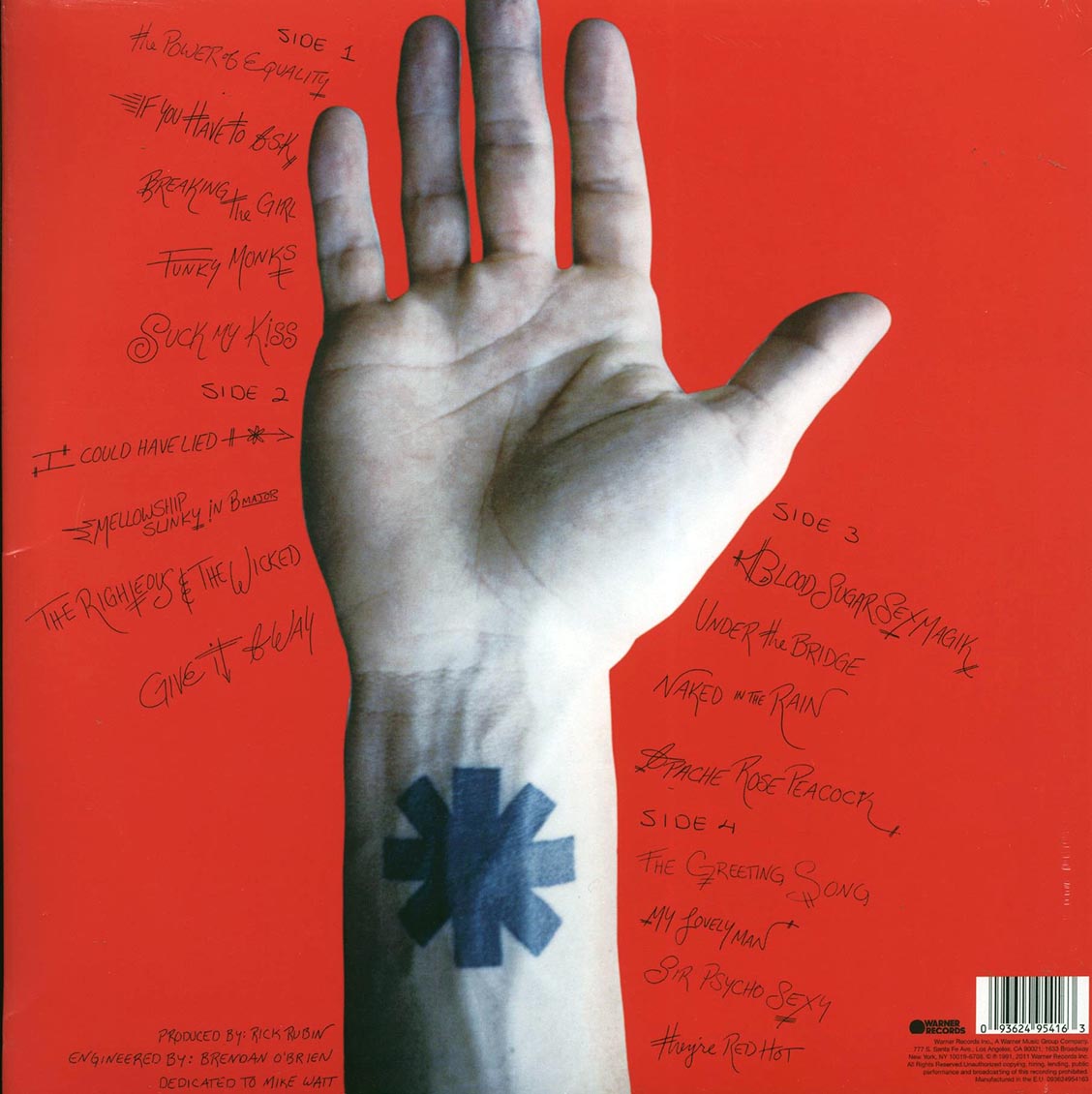 Red Hot Chili Peppers – Blood Sugar Sex Magik back cover