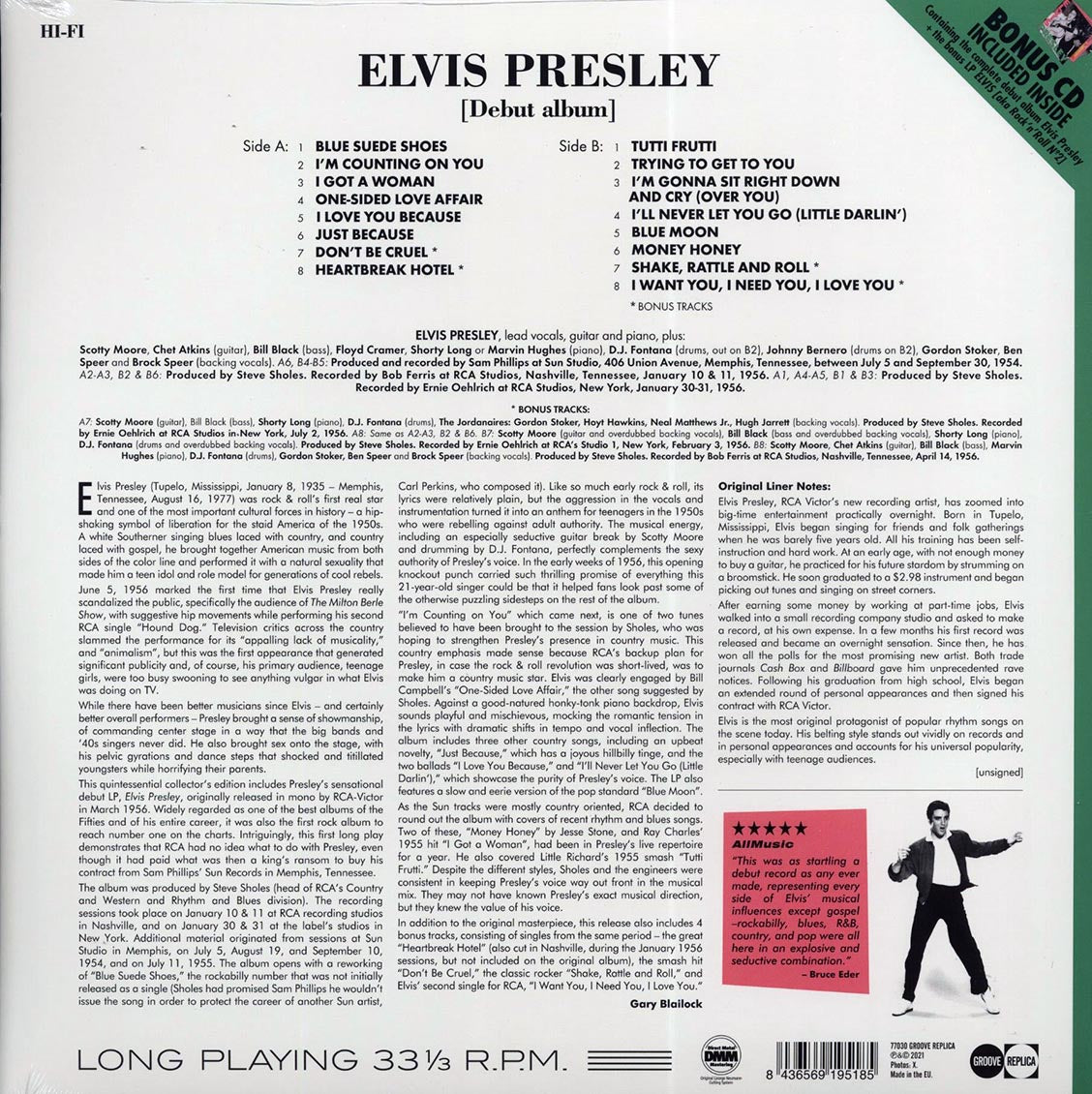 Elvis Presley – Elvis Presley back cover