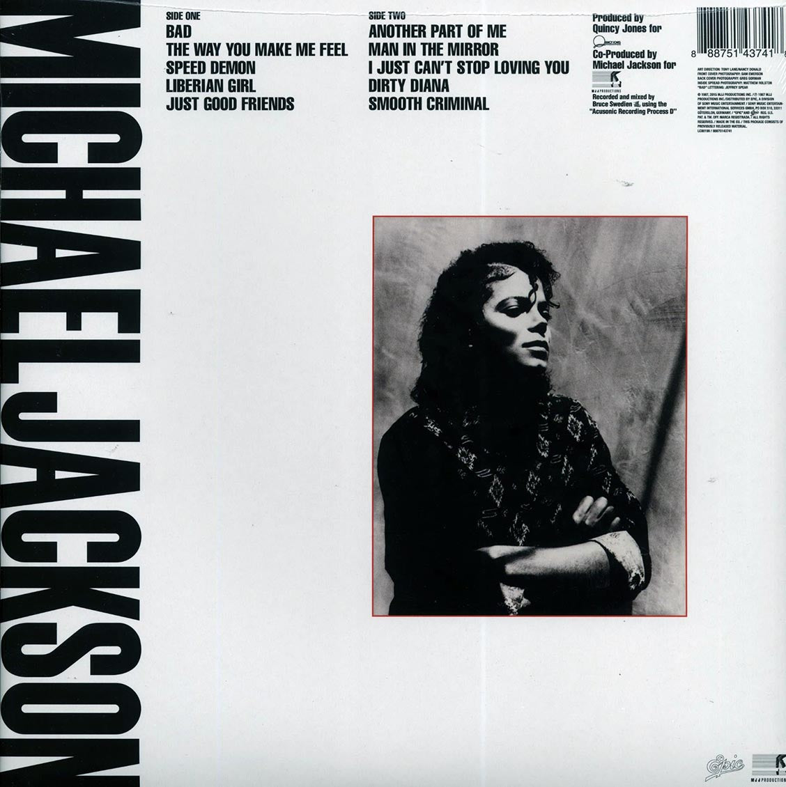 Michael Jackson – Bad back cover