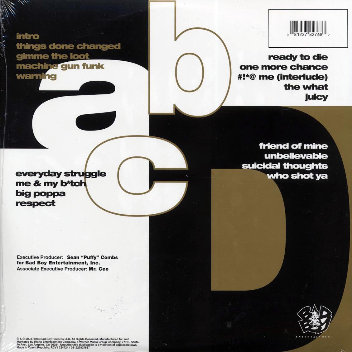 The Notorious B.I.G. – Ready To Die back cover