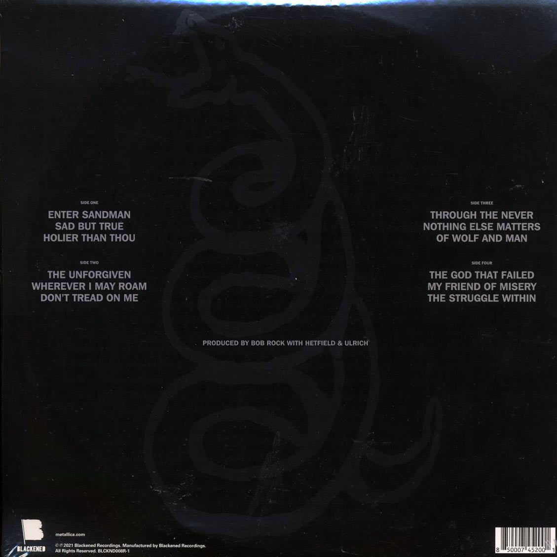 Metallica – Metallica back cover
