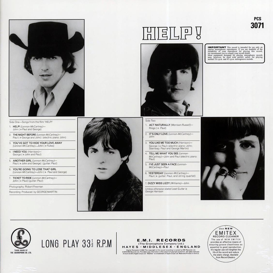 The Beatles – Help! back cover