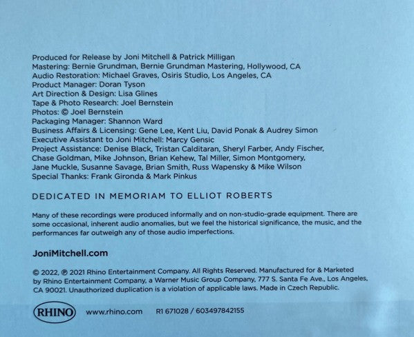Joni Mitchell - Blue Highlights back cover - Awesomesince84