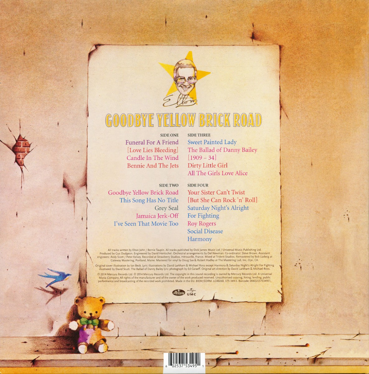 Elton John - Goodbye Yellow Brick Road back cover - Awesomesince84