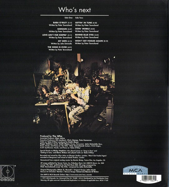 The Who - Who's Next back cover - Awesomesince84