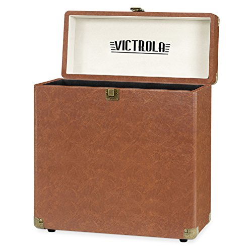 Victrola Vintage Vinyl Record Storage Carrying Case for 30+ Records, Gray - Awesomesince84