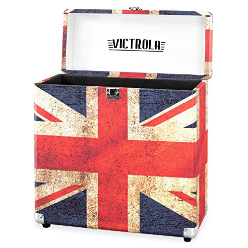 Victrola Vintage Vinyl Record Storage Carrying Case for 30+ Records, Gray - Awesomesince84