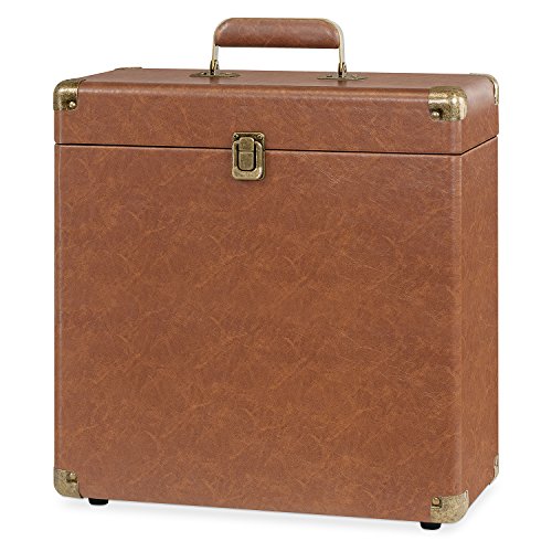 Victrola Vintage Vinyl Record Storage Carrying Case for 30+ Records, Gray - Awesomesince84