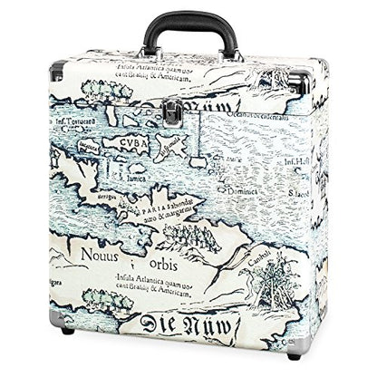 Victrola Vintage Vinyl Record Storage Carrying Case for 30+ Records, Gray - Awesomesince84