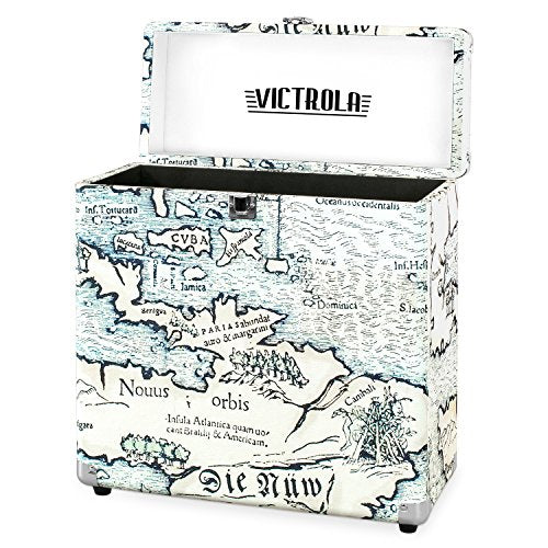 Victrola Vintage Vinyl Record Storage Carrying Case for 30+ Records, Gray - Awesomesince84