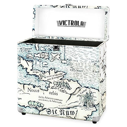 Victrola Vintage Vinyl Record Storage Carrying Case for 30+ Records, Gray - Awesomesince84