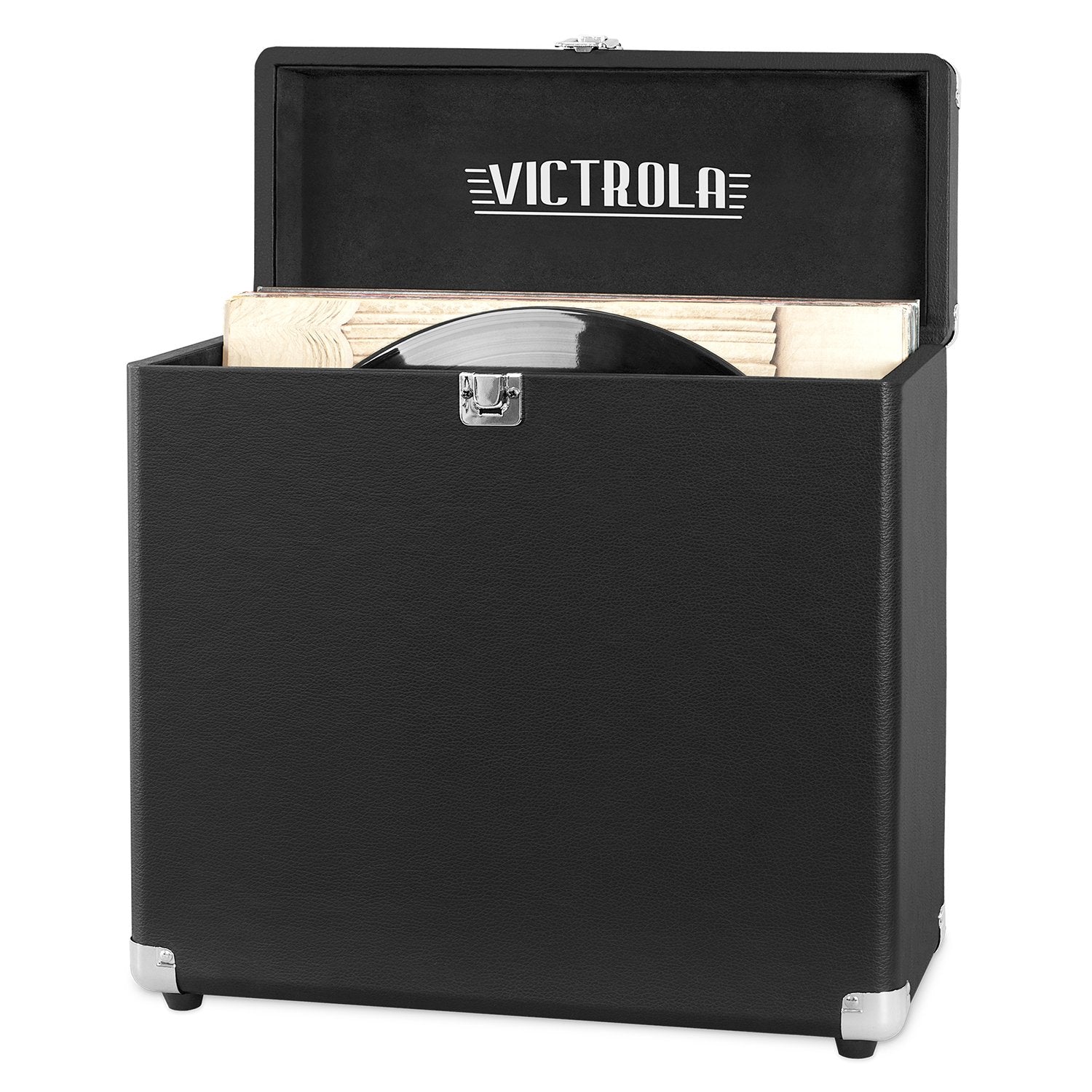 Victrola Vintage Vinyl Record Storage Carrying Case for 30+ Records, Gray - Awesomesince84