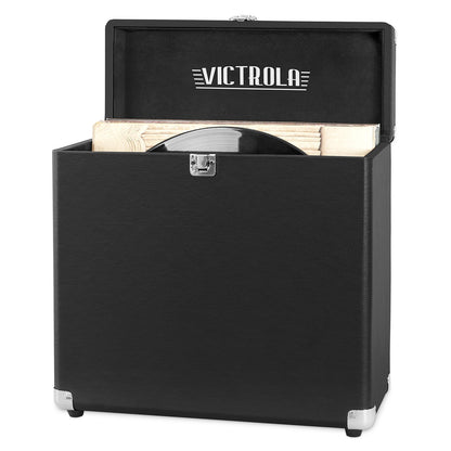 Victrola Vintage Vinyl Record Storage Carrying Case for 30+ Records, Gray - Awesomesince84