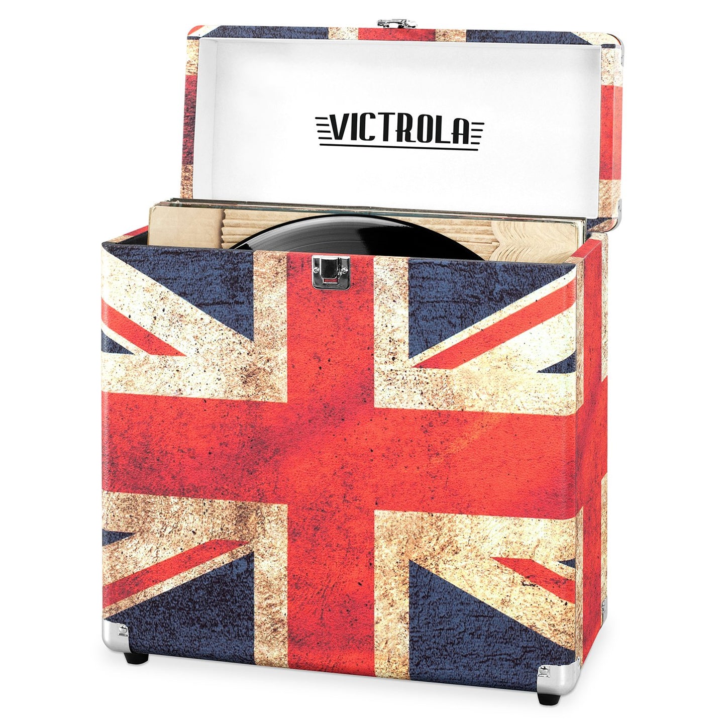 Victrola Vintage Vinyl Record Storage Carrying Case for 30+ Records, Gray - Awesomesince84