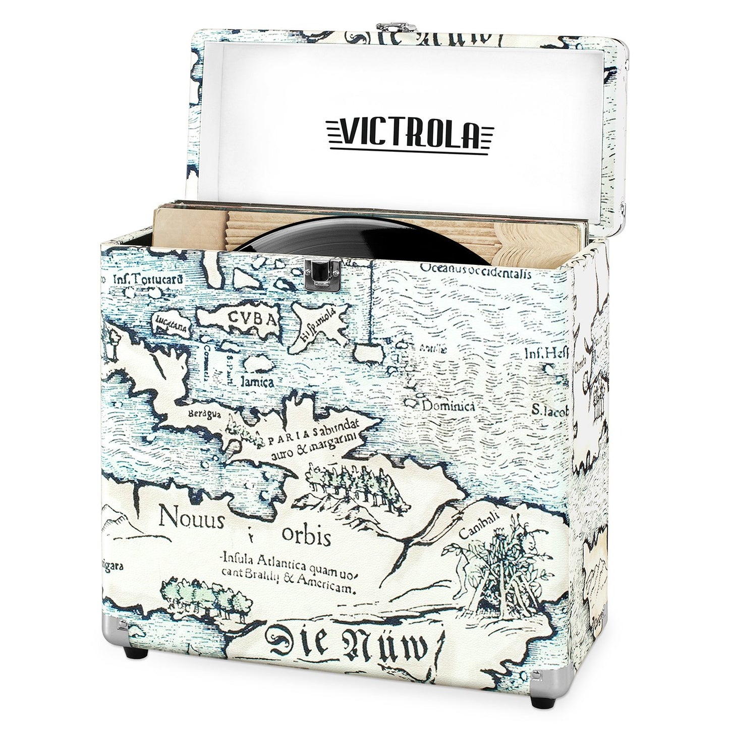 Victrola Vintage Vinyl Record Storage Carrying Case for 30+ Records, Gray - Awesomesince84