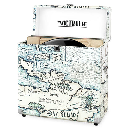 Victrola Vintage Vinyl Record Storage Carrying Case for 30+ Records, Gray - Awesomesince84